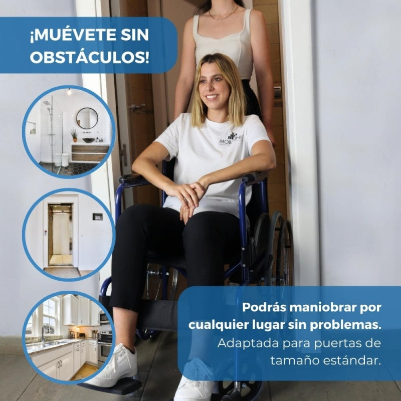 Silla de ruedas | Plegable | Rueda grande | Resistente | Reposabrazos y reposapiés fijos | Azul | Alcazaba | Mobiclinic - MICO
