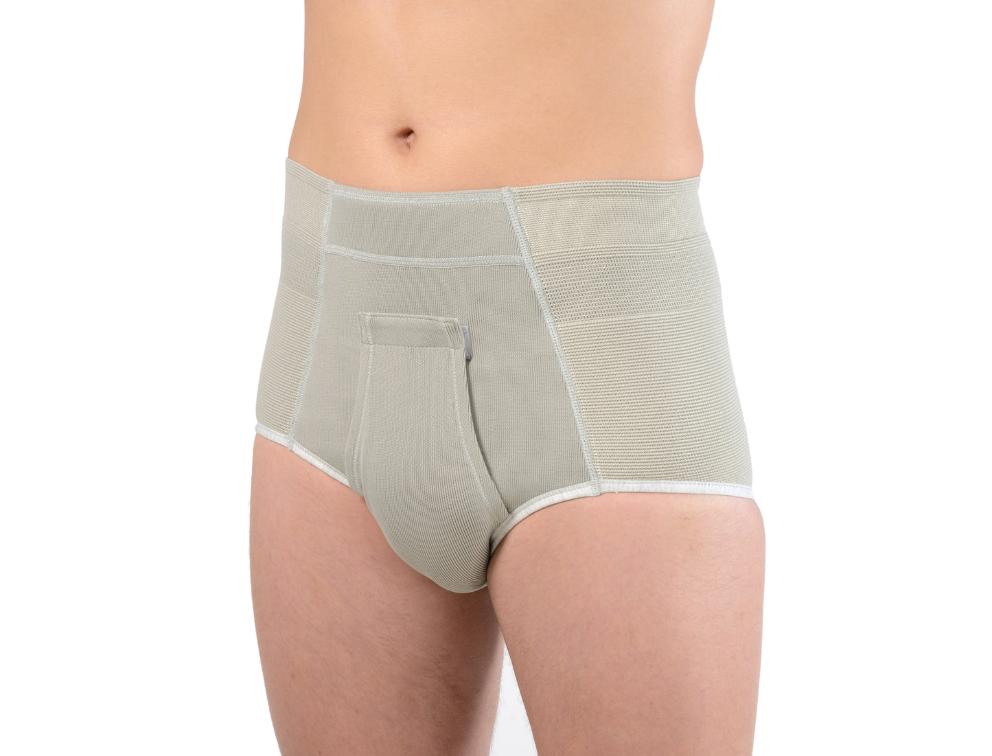 Slip calzoncillo faja SPORT para hernia inguinal. Corte alto y abertura lateral Orione Ref.316