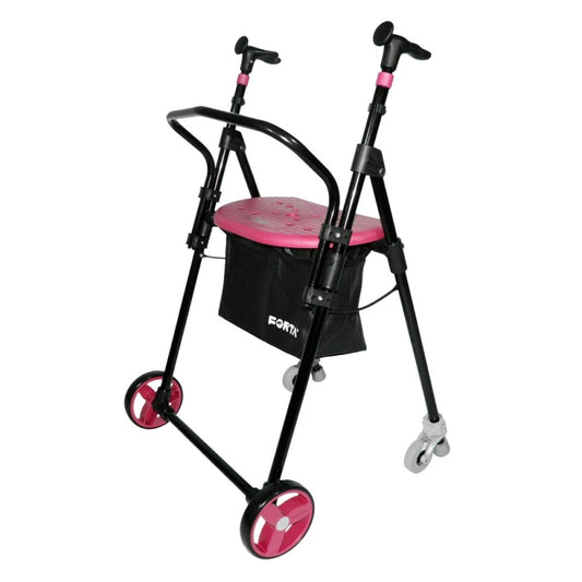 Andador 4 ruedas | Acero plegable | Color coral | Air On Plus | FORTA - MICO