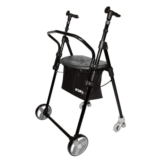 Andador 4 ruedas | Acero plegable | Color negro | Air On Plus | FORTA - MICO