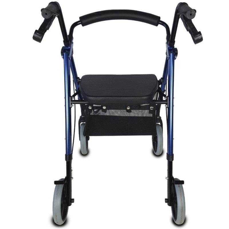 Andador ancianos | Plegable | Aluminio| Frenos en manetas | Asiento y respaldo | 4 ruedas | TOP | Hércules | Mobiclinic - MICO