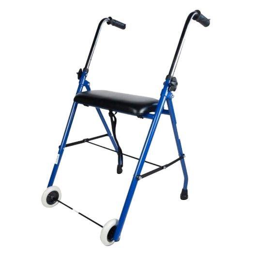 Andador para ancianos | Plegable | Asiento | 2 ruedas | Azul | Emérita | Mobiclinic - MICO