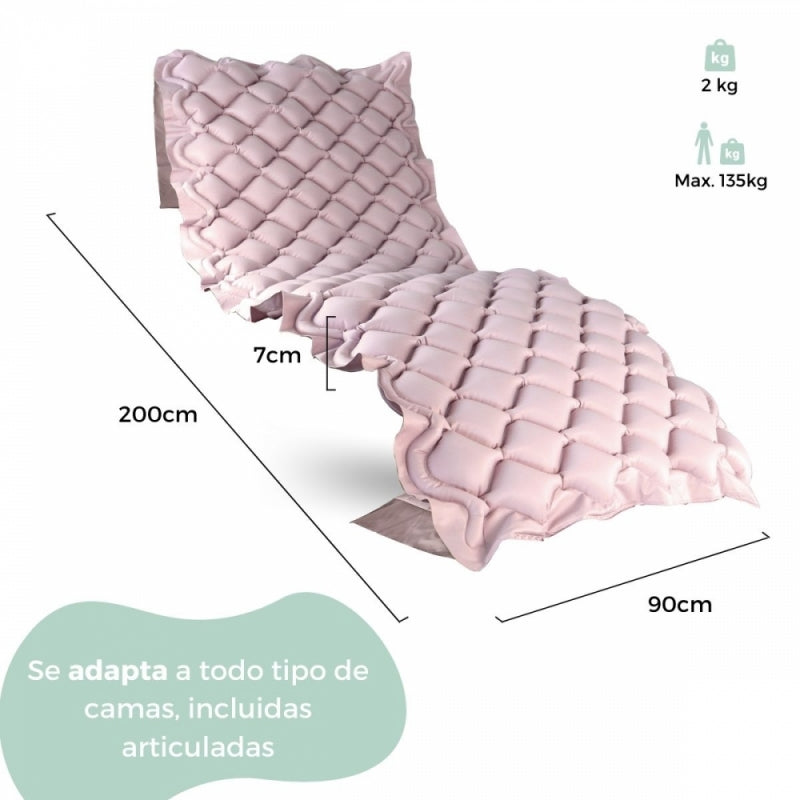 Colchón antiescaras de aire | Con compresor | PVC médico ignífugo | 200x90x7 cm | 130 celdas | Beige | Mobi 1 | Mobiclinic - MICO